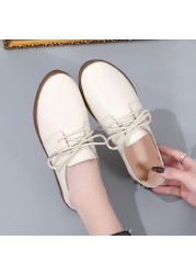 Women Genuine Leather Loafers Women Casual Shoes Comfortable Flat Shoes Casual Ladies Slip On Vulcanized Shoes Office Shoes 41