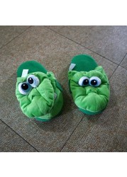 Winter Warm Indoor Slippers Shoes Funny Winter House Slippers Open Mouth Crocodile Unisex Shoes Animal Shaped Carpet Slippers