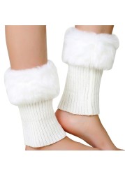 DIY Shoes Accessories Knitting Wool Keep Warm For Shoes Elastic Foot Protection Socks Foot Warming Winter Boot Cuffs