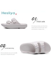 cloud slippers women summer double buckle beach sandals thick platform shoes outdoor couple flip flops cork bottom birkenstock