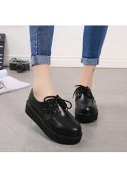 Creepers Casual Shoes Woman Plus Size Sneakers Women Shoes Ladies Platform Shoes 2022 Lace-up Women Flats Female Shoes Loafers