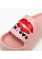 Sexy Lips Print Women Summer Slippers Fashion EVA Thick Platform Beach Sandal Home Slippers Non-slip Flip Flops for Women