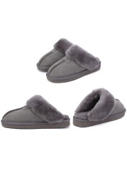 Real Fur Furry Slippers for Women Fashion Female Alpaca House Women Winter Plush Indoor Warm Man Home Shoes Stuffed Woman