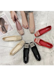 Plus Size Women Flats Candy Color Shoes Woman Loafers Square Toe Slip-on Fashion Flat Casual Shoes Woman Zapatos Mujer Size 43