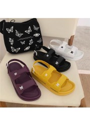 Women Sandals 2021 Lolita Shoes Platform Kawaii Summer Flip Flops Butterfly Casual Roman Vintage Fashion Female Flat Shoes