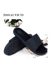 ISSACOCO Men Flat Indoor Massage Slippers Men Home Non-slip Massage Slippers Zapatos Hombre Beach Flip Flops Men Slides