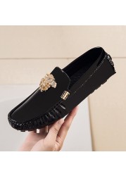 2022 spring and autumn new men's classic white men's shoes peas leather shoes breathable trend leather shoes moccasins