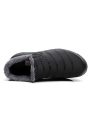 Men's Winter Shoes Unisex Couples New Snow Boots Ankle Boots Solid Color Plush Inside Anti-slip Bottom Warm Waterproof Skating Shoes