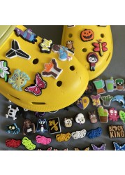 Wholesale 20-100pcs Cute Cartoon Crocs Charms Mix Random Patterns Shoe Charms for Shoe Accessories Wristbands Slippers Decoration