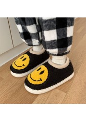 2021 lovely smile cotton slippers winter warm house thick-soled indoor slippers non-slip outdoor volvi fur slippers women shoes