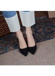 Women High Heels Pointed Toe Elegant Suede Boots Mixed Colors Spring Autumn 2021