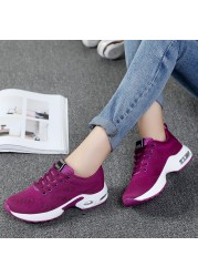 Fashion Women Lightweight Sneakers Outdoor Sports Breathable Mesh Comfort Running Shoes Air Cushion Lace Up