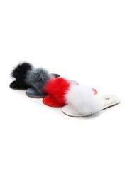 Vauekey - Home Faux Fur Slippers Flat Women Shoes Spring Summer Winter 2020 Free Delivery