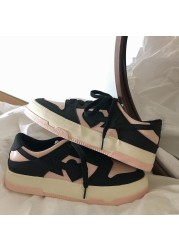 2022 Pink Patchwork Zapatillas Mujer Fashion Heart Spring Hot Sale Woman Vulcanizing Casual Shoes Outside Students Sneakers