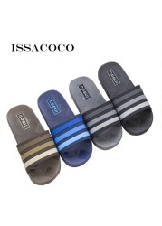 ISSACOCO New Home Slippers Man Slippers Shoes Men Sandals Man High Quality Soft Bathroom Beach Shoes Pantuflas Terlik Chinelo