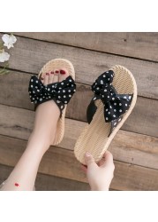 Summer Women Slippers Indoor Home Slides Fashion Female Bathroom Flip Flops Butterfly Knot Outdoor Beach Sandals