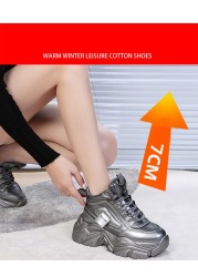 TYDZSMT 2022 Sneakers High Heels Chunky Platform Winter Flex Sneakers Women Fashion Female Sneakers Black Wedges Shoes Women