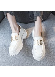 Classic Women Loafers Shoes Genuine Leather Spring 2022 Office Lady Daily Thick Soled Sneakers Trend Casual Girl Shoes Students