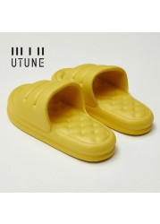 UTUNE Sofa Sandal Slides for Women Slippers Super Soft Indoor Shoes Sandals Men Platform EVA 4cm