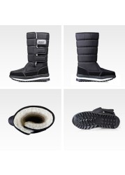 High Top Snow Boots Men Shoes Winter Plus Velvet Super Warm Cotton Shoes Man Black Camouflage Plus Size 39-47 Cold-Proof Boots