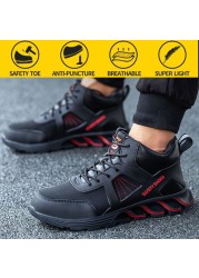 Steel Toed Anti-smashing Anti-stab and Penetration Safety Shoes Breathable Deodorant Non-slip Welding Work Shoes for Men