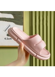 2022 home slippers men women thick platform bathroom beach eva soft sole sandal summer house non-slip flat shoes