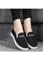 JERSEY-Women's Canvas Flats Canvas Shoes Comfortable Round Toe No Lace-up Plus Size 35-40 Casual Date F950 Spring Autumn