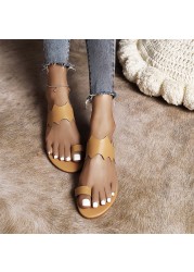 Zapatillas Mujer Fashion Big Size Women Flat Flip Flops 2022 Toe Set Summer Leisure Shoes