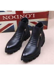 Brand Men Botas Hombre Ankle Boots Fashion Men Leather Chelsea Boots Men Moccasins Motorcycle Mens Warm Boots Men Work Shoes