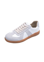 New small white shoes female breathable casual low-top lace-up sneakers men all-match retro training shoes German couples