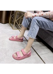 plus size 43 high quality summer fashion leather women sandals female flats for women roma platform sandals for women 2021