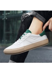 Non-leather casual shoes white sneakers for men canvas shoes men flats waterproof skateboarding shoes vulcanized shoes platform