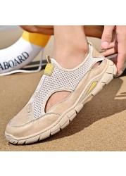 men sandals 2022 beach shoes new summer sandals male genuine leather shoes man casual shoes for men black flip flops slippers