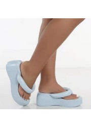 Platform Flip Flops Size 36-43 Wedges Sandals Women Summer New Casual Increase Home Slippers Outdoor Open Toe Beach Slides Women