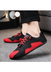 Breathable canvas shoes men's shoes comfortable lace-up loafers shoes classic trendy mixed colors flat shoes light casual shoes