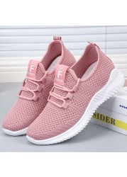 Casual women's flat shoes. Comfortable Lightweight Soft Sole Lace Up Mesh Women's Shoes Wedge Sneakers Mujer