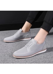 2022 new summer men's British-style shoes classic light breathable mesh flat shoes fashion casual business dress shoes large size