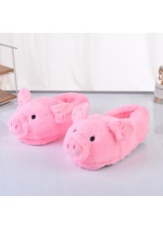 Cute Pink Toot Pink Pig Plush Slippers Home Indoor Piggy Soft Girl Heart Pig Warm Pig Cotton Slippers For Ladies