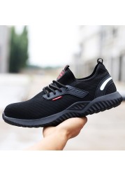 Men Work Safety Shoes Anti-puncture Work Sneakers Male Indestructible Work Shoes Men Lightweight Shoes Men Shoes Safety Shoes