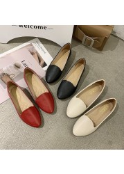 Spring new simple pointed toe Korean women's shoes fashion street breathable lightweight pregnant women comfortable flat shoes