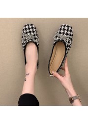 Spring new fashion hh9st shallow mouth casual women's shoes cute bow French style design breathable elegant flat shoes