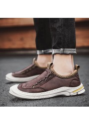 Brand Mens Shoes Genuine Leather Casual Shoes Outdoor Men Breathable Sneakers Original Suede Men Moccasins Loafers Sneakers