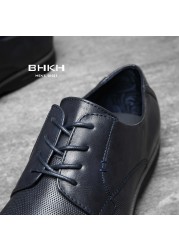 BHKH 2022 leather men casual shoes work office lace-up light dress men shoes