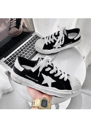 Fashion Men Canvas Casual Sneakers Korea INS Retro Dissolving Sneakers Big Head Male Ulzzang Comfortable Thick Soled Shoes