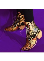women ankle boots free plus size 22-26.5cm length free women winter boots woman embroidered flower fashion all-match