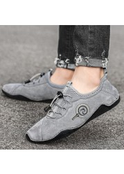 2022 new men's casual shoes men's shoes fashion high quality shoes leather driving shoes flat shoes handmade luxury boat shoes big size