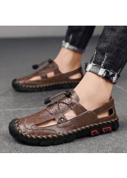 Men's shoes 2022 summer fashion casual beach non-slip rubber outdoor breathable non-slip high quality genuine leather trekking