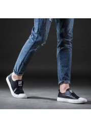 Men's Genuine Leather Sneakers White Sneakers Korean Version Cowhide Casual Shoes