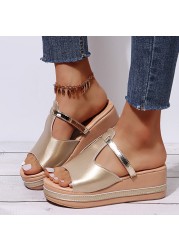 Women Sandals 2022 Women Heels Sandals Slip On Wedges Shoes For Women Slippers Summer Sandalias Mujer Platform Sandals Shoes