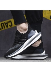 High quality summer male leisure flying knit shoes men's breathable net shoes fashion running men's casual shoes